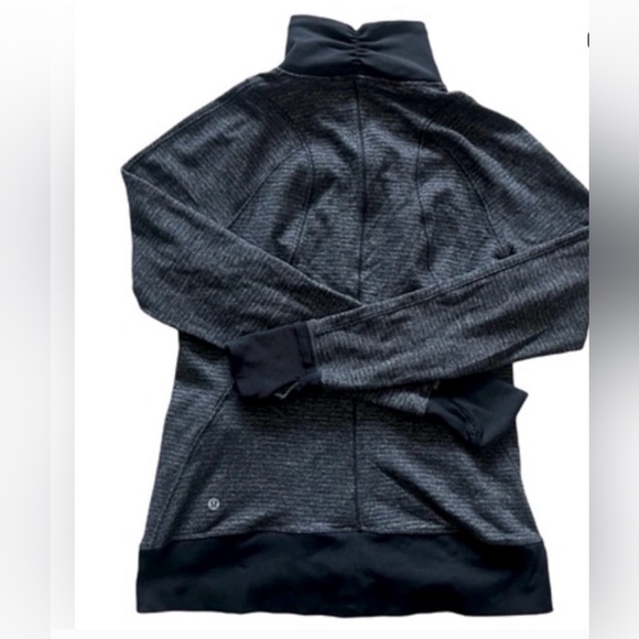 Lululemon Runderful 1/2 Zip Check Pique Black Heather Top Size 10 - Picture 7 of 11